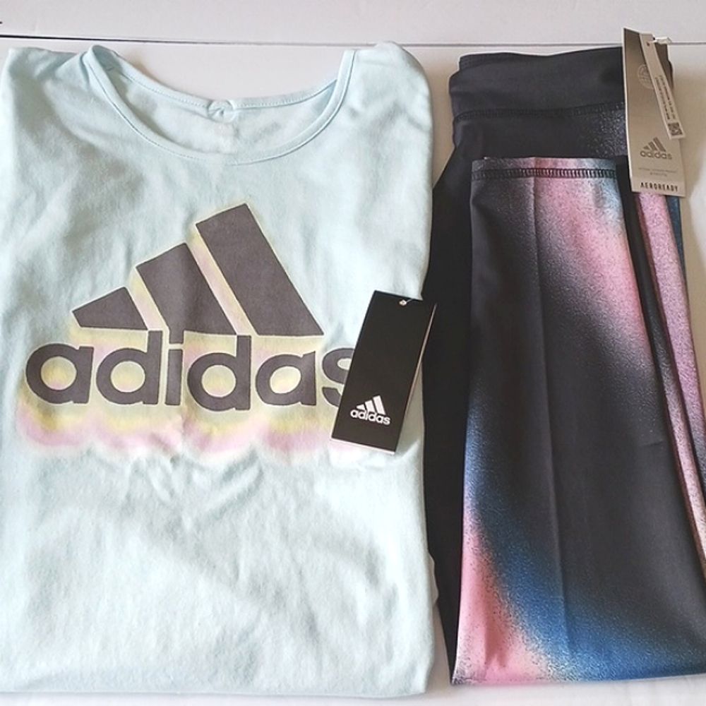 Adidas Aeroready 2 Piece Girl's Multi-Colored Athletic Set Size Medium